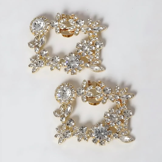 7.Funkelnde Kristall-Schuhclips in Blütenform , Eleganter Glamour für jeden Anlass