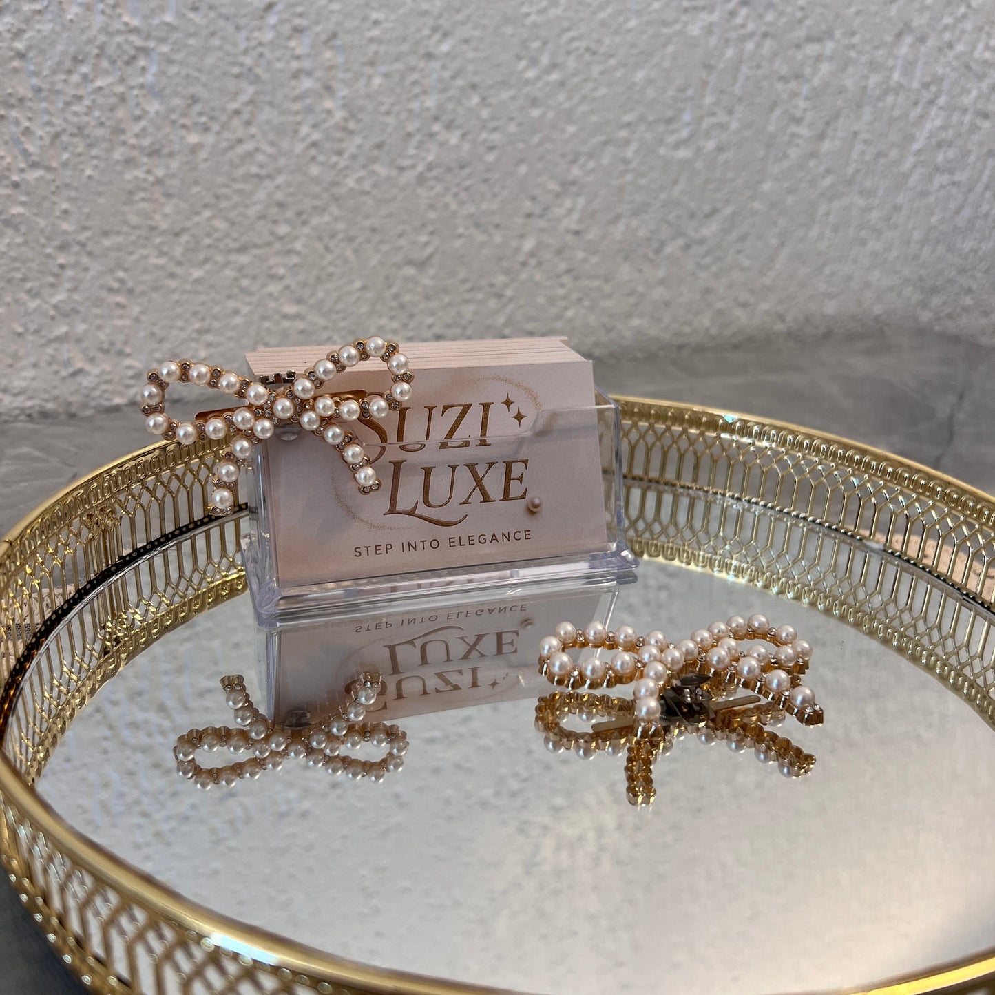 Nr.14 Elegante Schuhclips in Schleifenform mit Diamanten und Perlenbesatz – Stilvoller Akzent für jeden Look