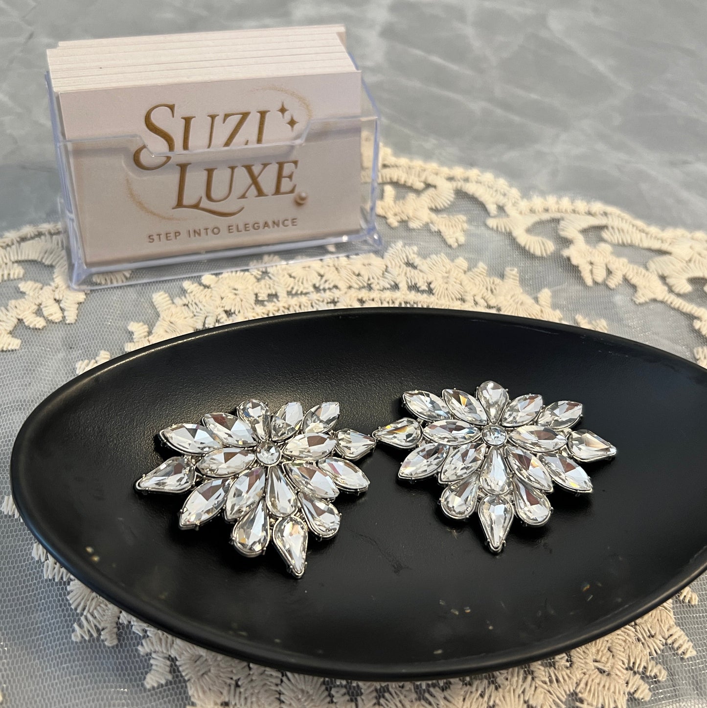 2.Elegante Kristall Schuhclips in Blütenform – Funkelndes Accessoire für High Heels