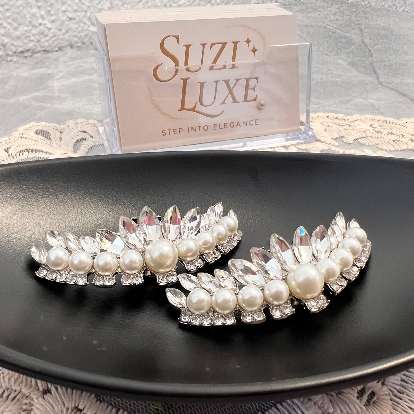 Nr. 22 Elegante Schuhclips mit Kristall und Perlen – Glamouröse Verzierung für Braut und Abendschuhe